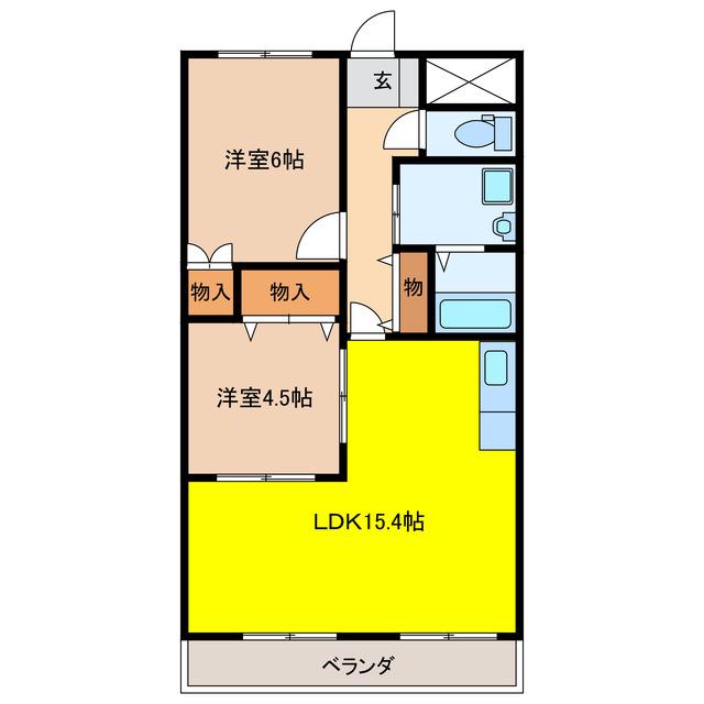 プレステージセピア(2LDK/1階)の間取り写真