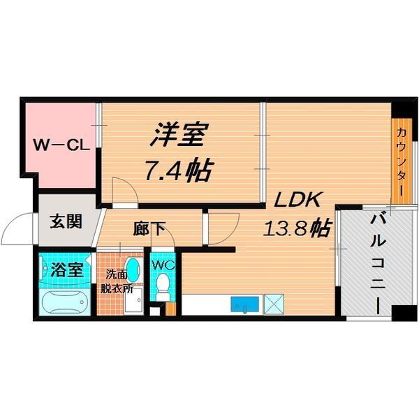 マレドゥ カルム(1LDK/4階)の間取り写真
