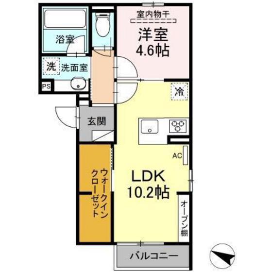 フィオーレ井口明神(1LDK/3階)の間取り写真