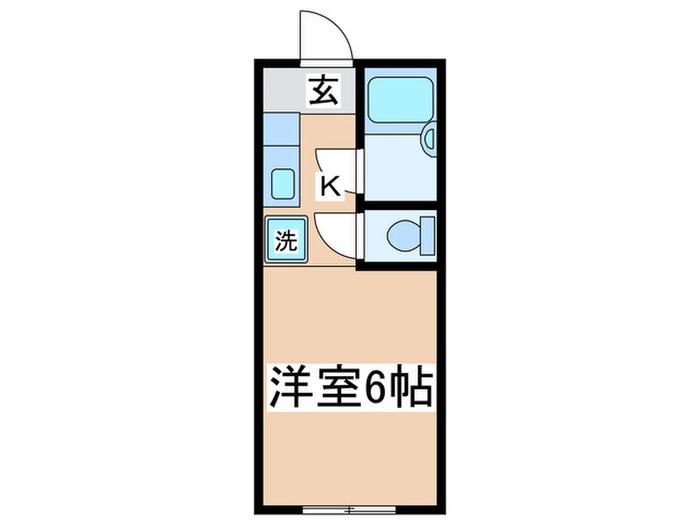 第2ヒカリハイツ(1K/1階)の間取り写真