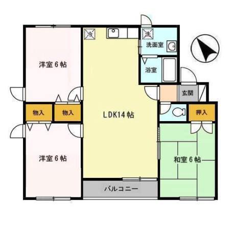 シャトゥソレイユ(3LDK/1階)の間取り写真