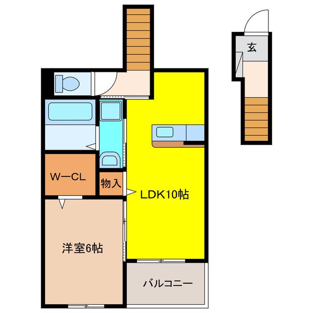 ウェルコナン I(1LDK/2階)の間取り写真
