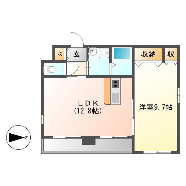 メゾンアンブリック(1LDK/4階)の間取り写真