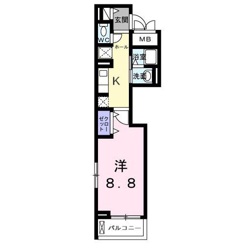 サピー日英III(1K/2階)の間取り写真