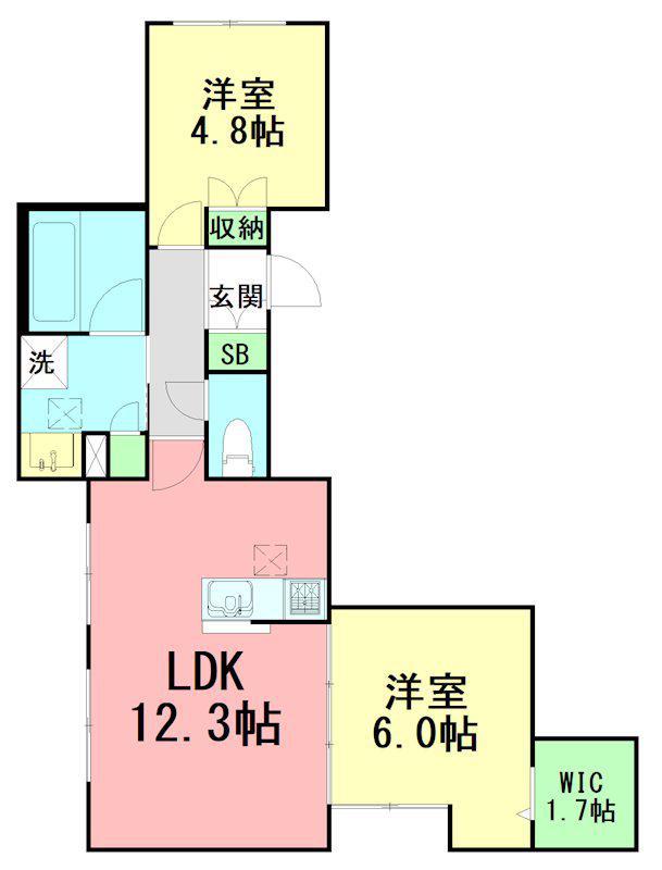 MORE CALDO(2LDK/1階)の間取り写真