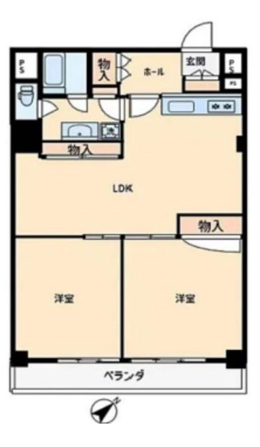 ファミリーコーポ行徳(2LDK/10階)の間取り写真
