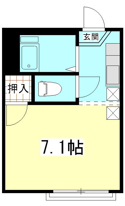 コーポ加藤(ワンルーム/1階)の間取り写真