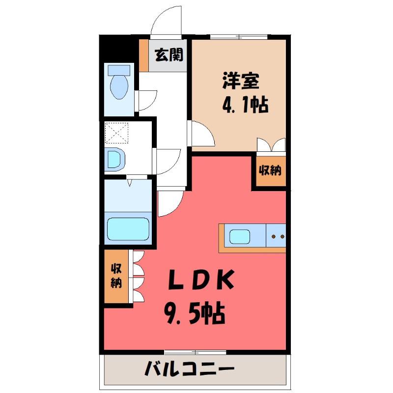 ラディアーレ(1LDK/1階)の間取り写真