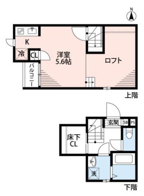 CB鳥栖ラポール(1K/2階)の間取り写真