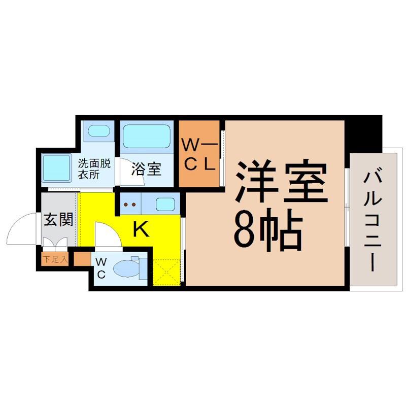 CELESTATION(1K/6階)の間取り写真