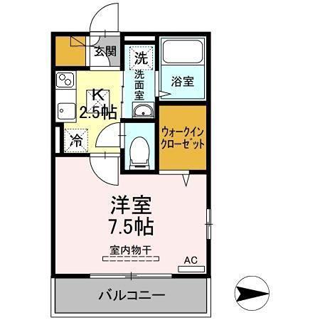CASADOLCE(1K/1階)の間取り写真
