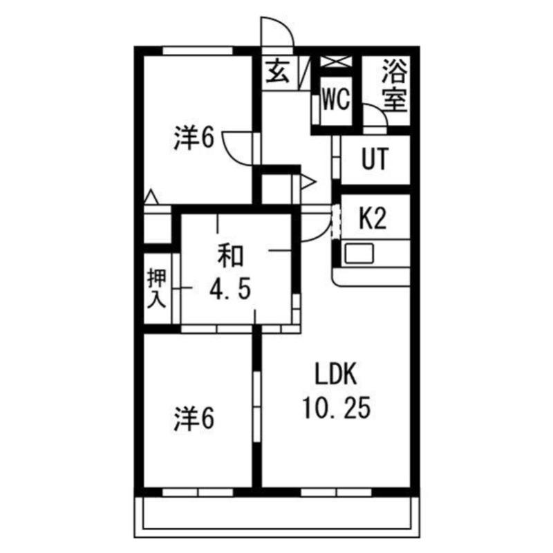 エスポワールI(3LDK/1階)の間取り写真