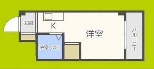 昭和グランドハイツ大淀(ワンルーム/6階)の間取り写真