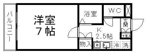 コスモハイツ小田原(1K/5階)の間取り写真