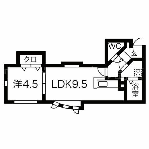 カーム澄川(1LDK/2階)の間取り写真