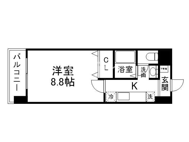 ハウスセゾン四条通(1K/5階)の間取り写真