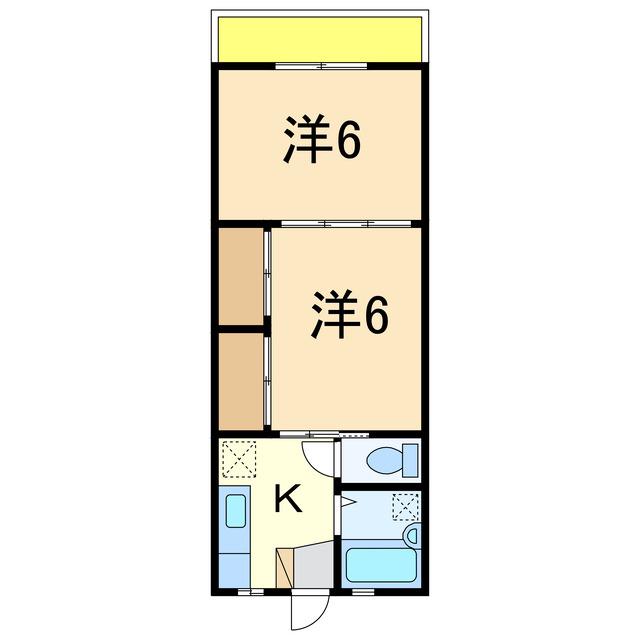 アルカサールA(2K/2階)の間取り写真