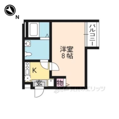 SUNRICH西陣(1K/2階)の間取り写真