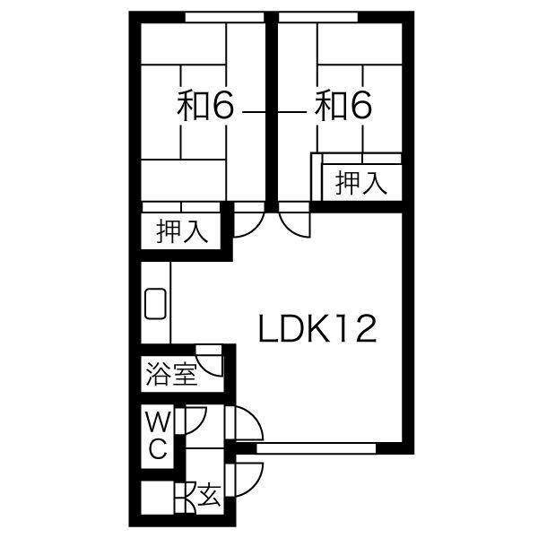 清水ハイツ(2LDK/2階)の間取り写真