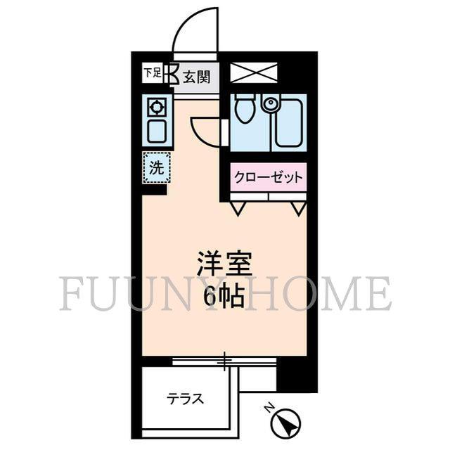 SAKURA館(ワンルーム/1階)の間取り写真