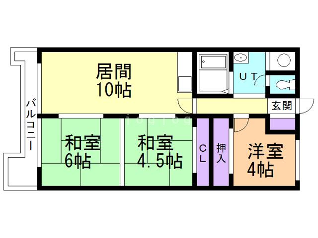 サンハイツ青森(3LDK/7階)の間取り写真