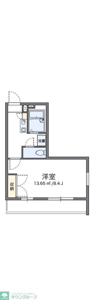 レオパレスエーレ(1K/1階)の間取り写真