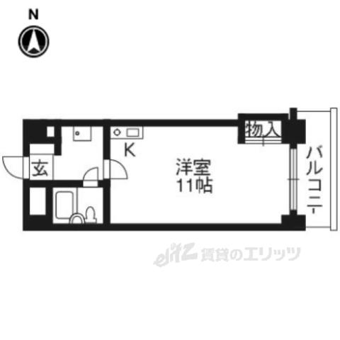 ソレアード西大路五条(1K/5階)の間取り写真