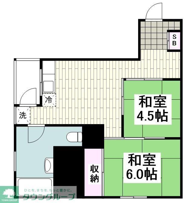 トレポンティ金沢八景(2DK/3階)の間取り写真
