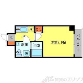 SERENITE江坂四番館(1K/8階)の間取り写真