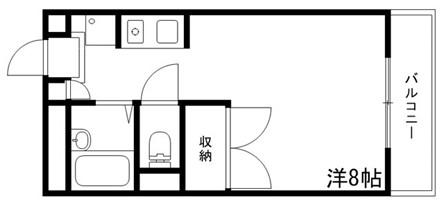 ノーブル高町(ワンルーム/2階)の間取り写真