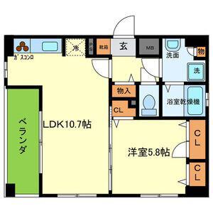 シェーンブルン(1LDK/2階)の間取り写真