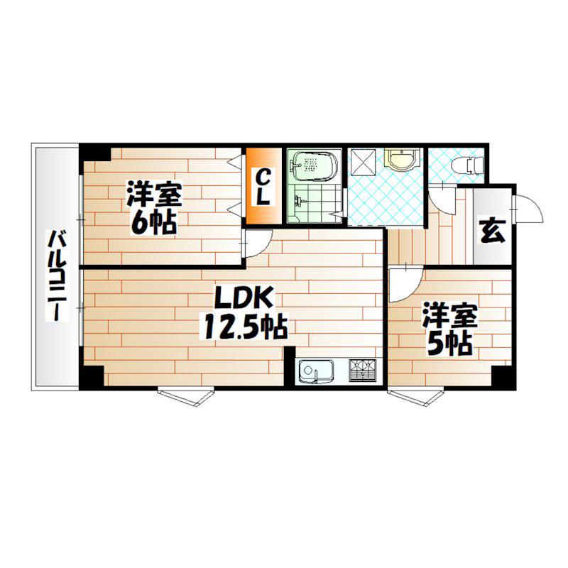 第4共立ビル(2LDK/4階)の間取り写真