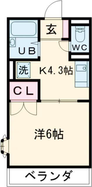 アライブ滝本(1K/1階)の間取り写真
