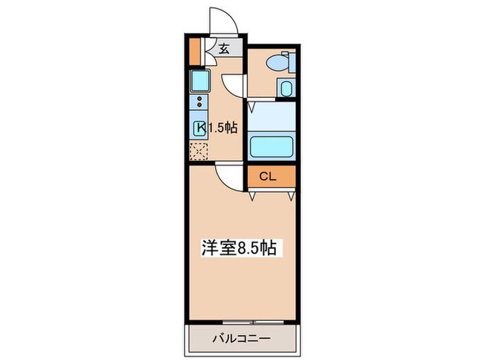 S-RESIDENCE玉川学園前(1K/1階)の間取り写真