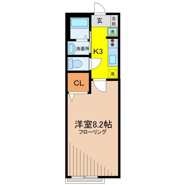 シャーメゾンタイヨウ東棟(1K/2階)の間取り写真