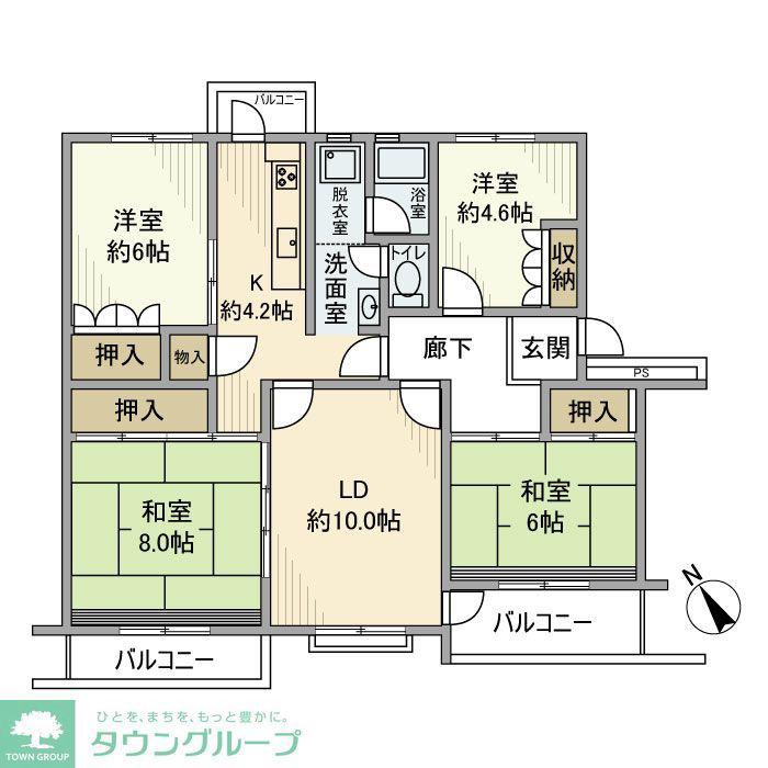 みつわ台3丁目13番10号棟(4LDK/2階)の間取り写真