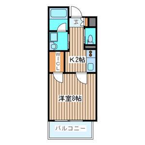 ヴィアーレ勾当台II(1K/2階)の間取り写真
