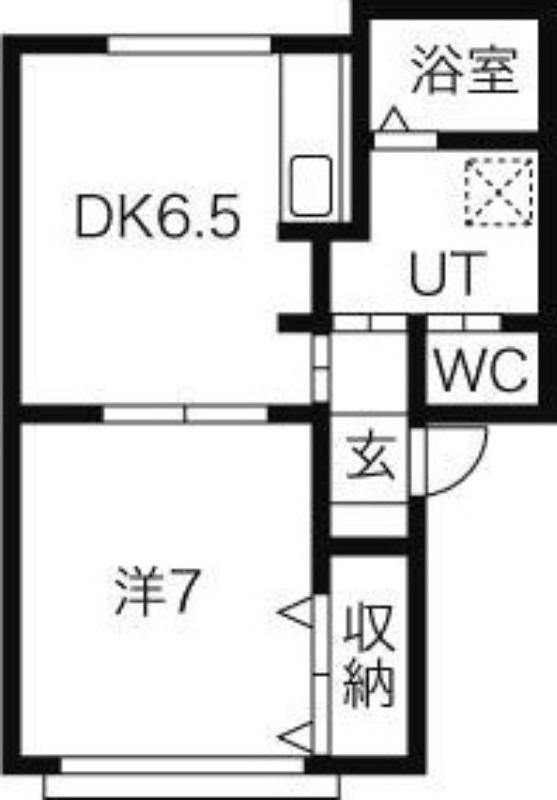 アルカディア26(1DK/1階)の間取り写真