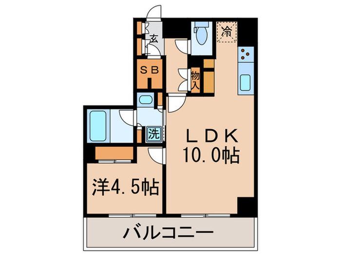 ディームス品川南(1LDK/10階)の間取り写真