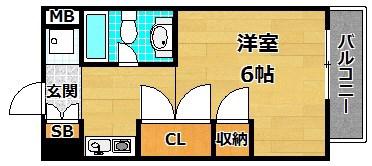 ルミエール長尾(ワンルーム/3階)の間取り写真
