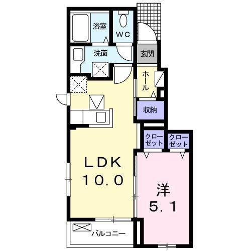 セントレオ(1LDK/1階)の間取り写真