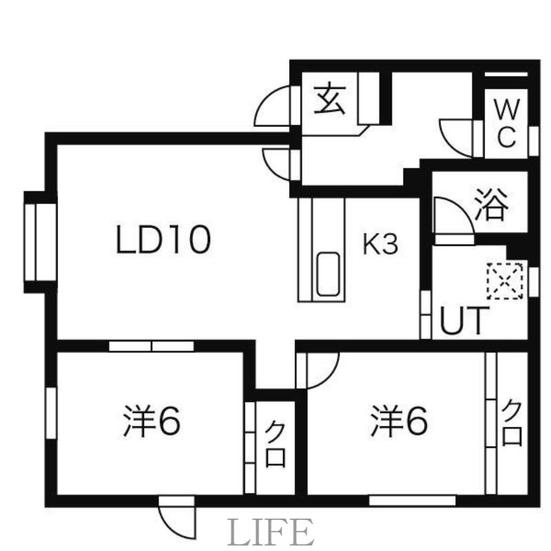 パルミー白石(2LDK/2階)の間取り写真