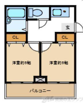 豊新セリオ(2K/3階)の間取り写真