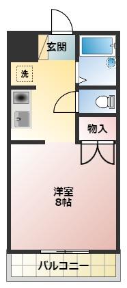 コスモス24(1K/2階)の間取り写真