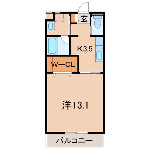 F・MIRAI(1K/1階)の間取り写真
