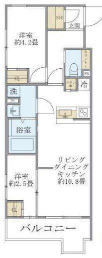 ビューテラス茗荷谷(2LDK/4階)の間取り写真
