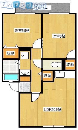 メゾンファルビス(2LDK/1階)の間取り写真