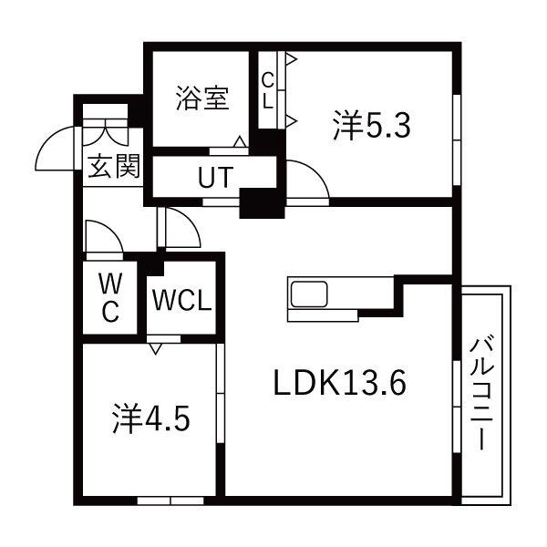 LUXIA NANGO(2LDK/4階)の間取り写真