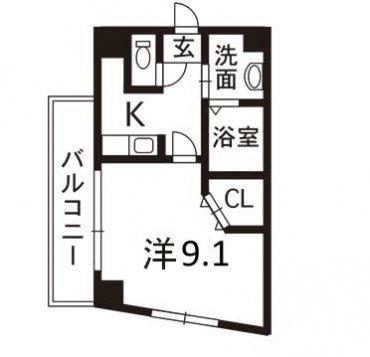 アルヴィータ新屋敷(1K/6階)の間取り写真
