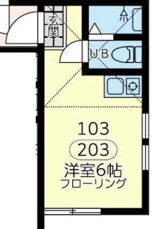 ユナイト川崎オルティガ(ワンルーム/2階)の間取り写真